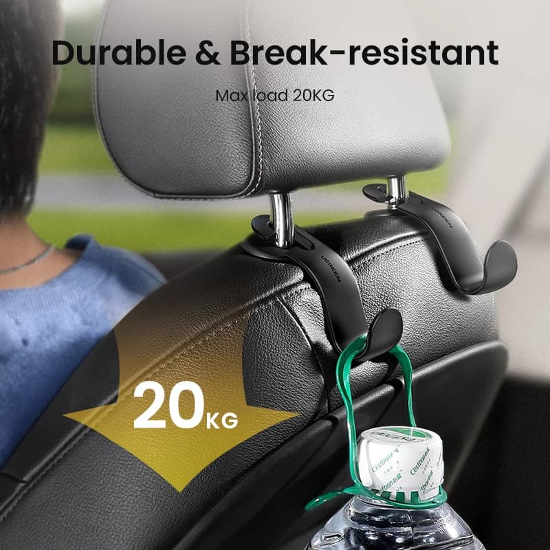 2-Pack Adjustable Car Backseat Headrest Hooks