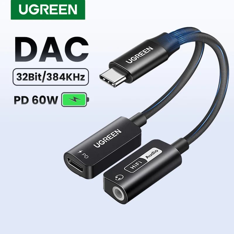 USB-C to 3.5mm AUX Audio Adapter with DAC Chip