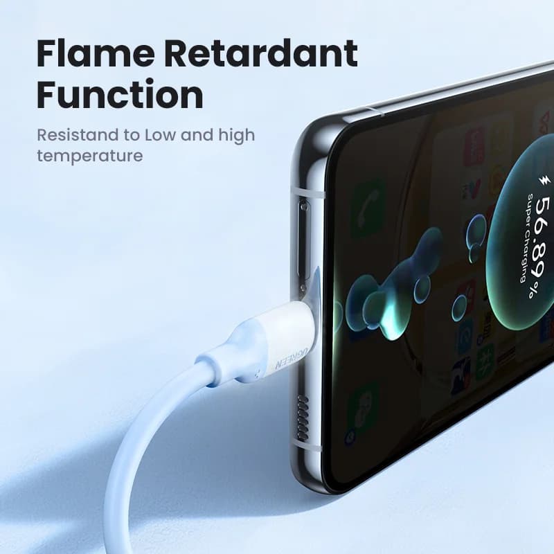 Soft Silicone USB-C to USB-C Cable, 60W PD, 3A