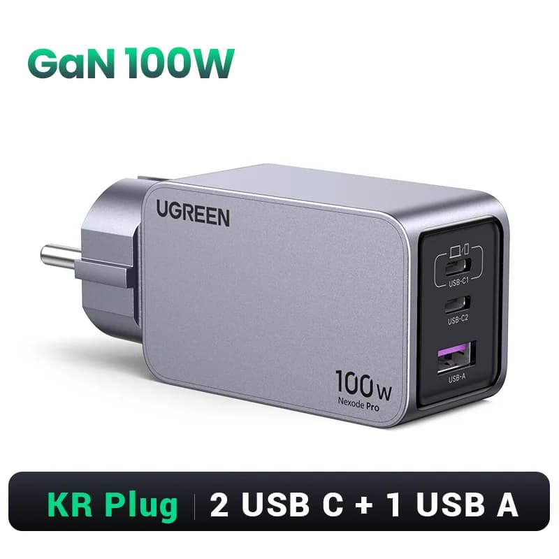 100W GaN USB-C Fast Charger, Korean Plug