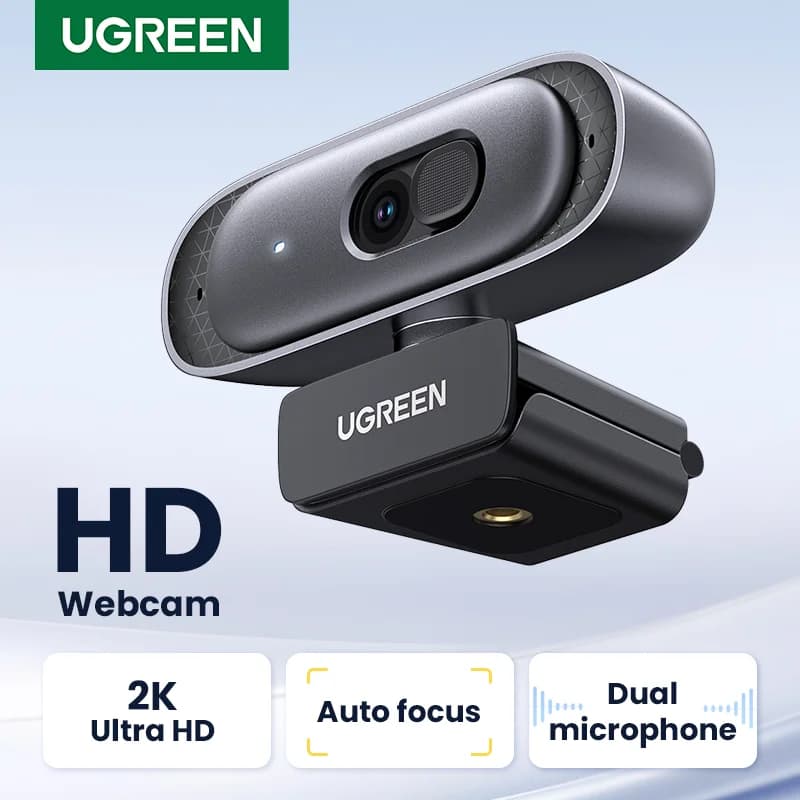 2K HD USB Webcam with Dual Microphones