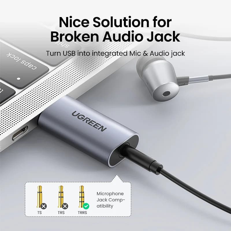 USB to 3.5mm External Sound Card Adapter