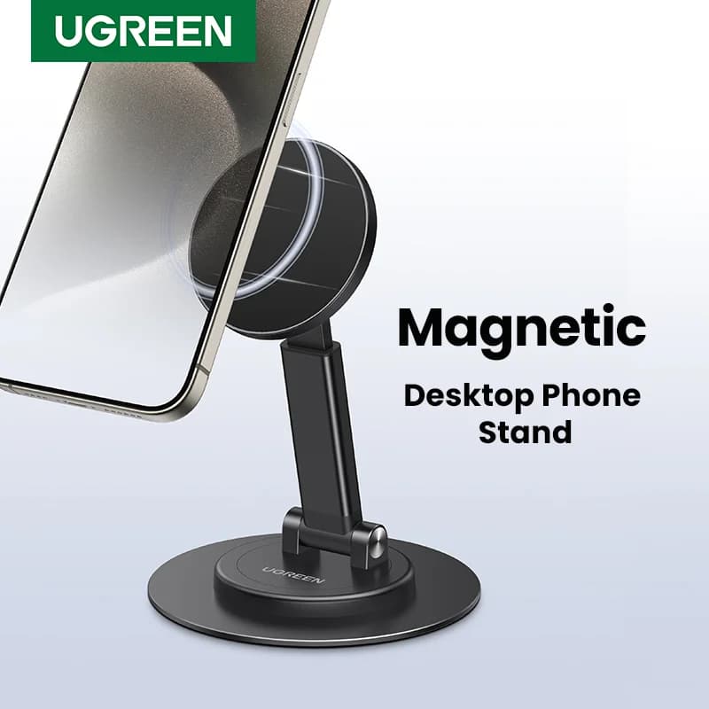 Magnetic Aluminum Phone Stand, 360° Rotation