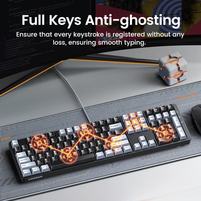 108-Key Wired Mechanical Keyboard, Red Switch