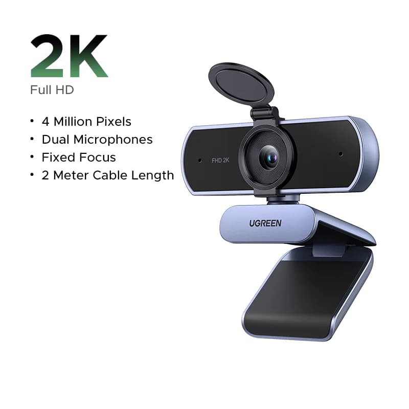 2K HD USB Webcam with Auto Light Correction