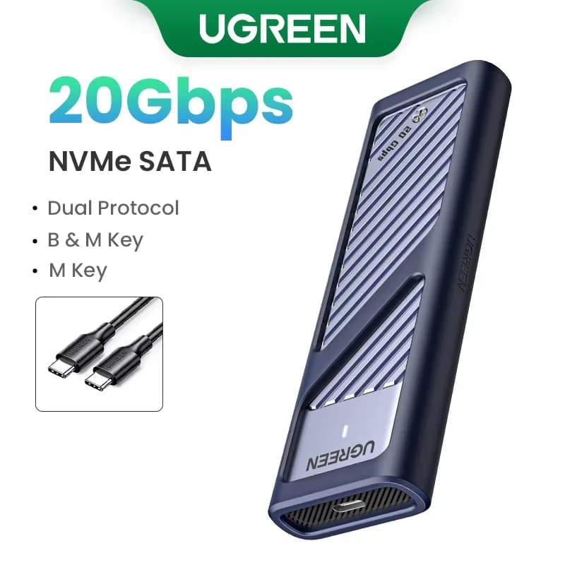 M.2 NVMe/SATA SSD Enclosure, 20Gbps USB-C