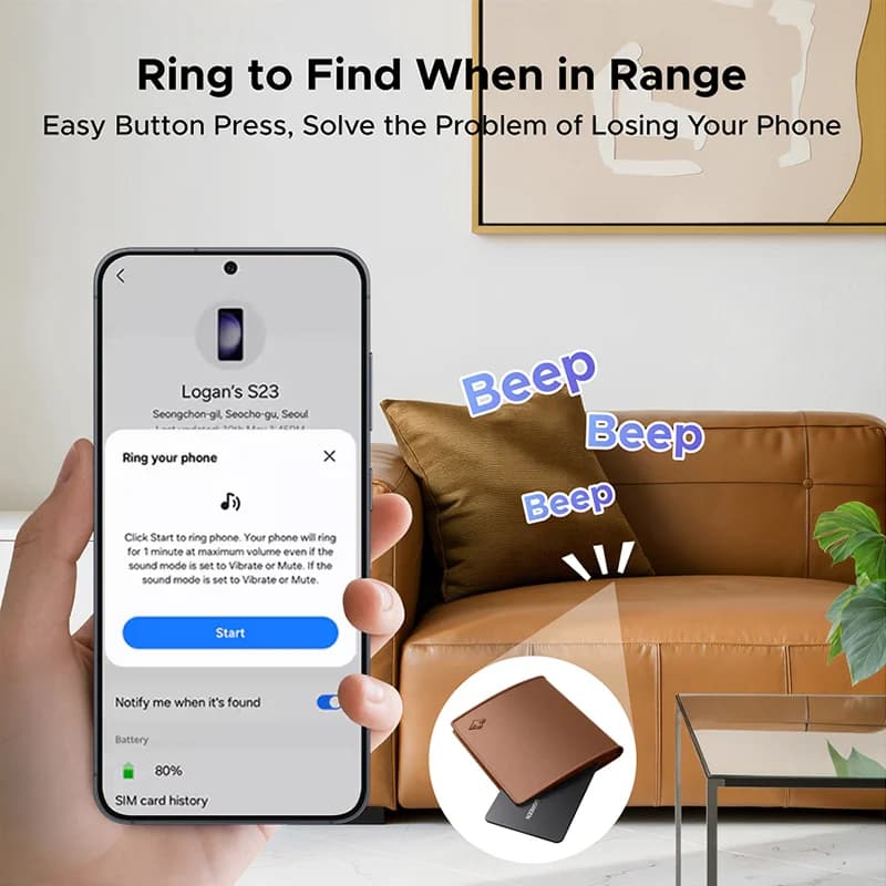 Bluetooth GPS Tracker Tag for Keys and Wallets