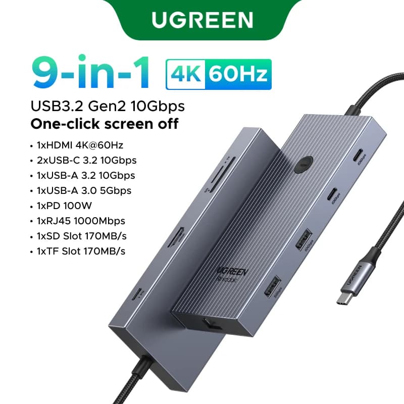 USB-C Hub with 4K HDMI, 10Gbps Data, and Screen Lock