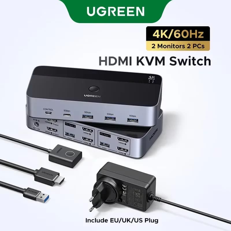 Dual Monitor KVM Switch with HDMI and USB-C