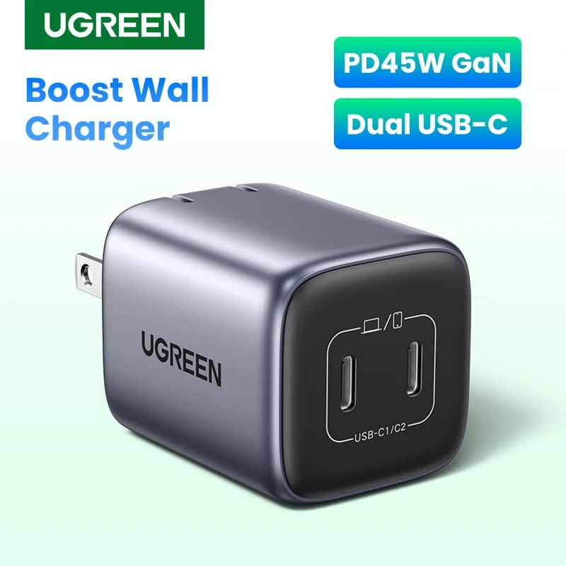 45W GaN USB-C Fast Charger with QC and PD