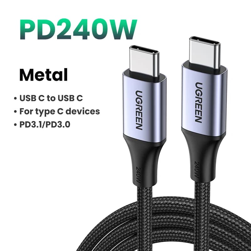 USB-C to USB-C Cable, 100W PD, 5A