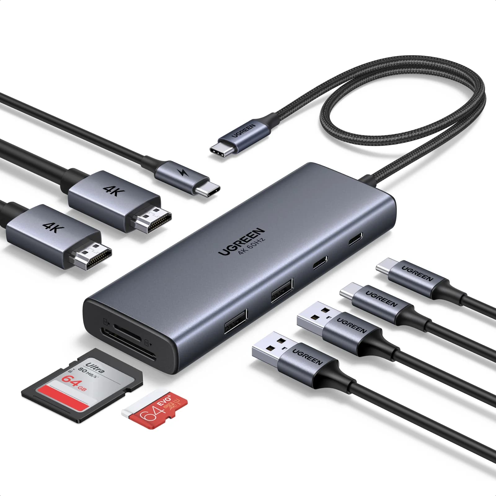 9-in-1 USB-C Hub with Dual 4K HDMI and PD100W