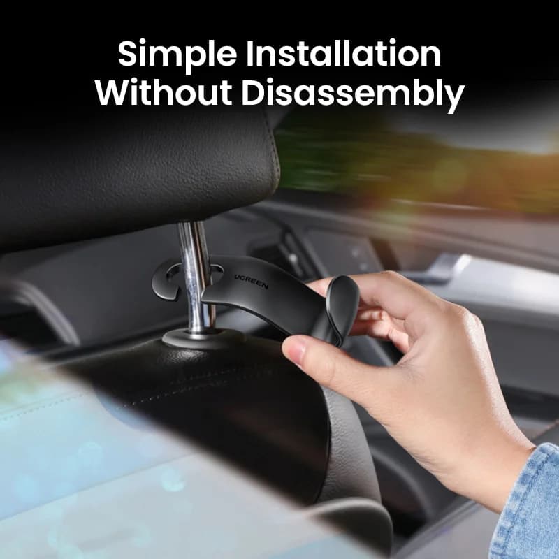2-Pack Adjustable Car Backseat Headrest Hooks