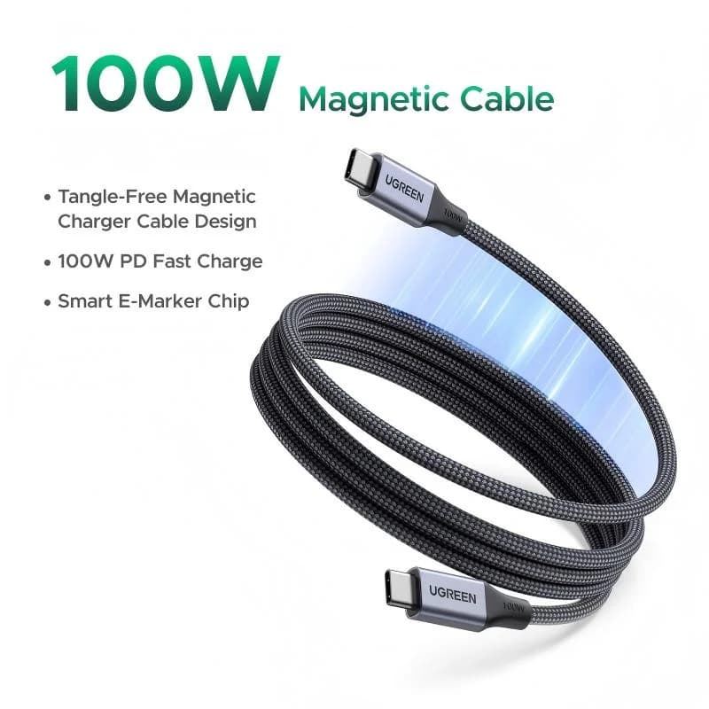 Magnetic 100W USB-C to USB-C Fast Charging Cable
