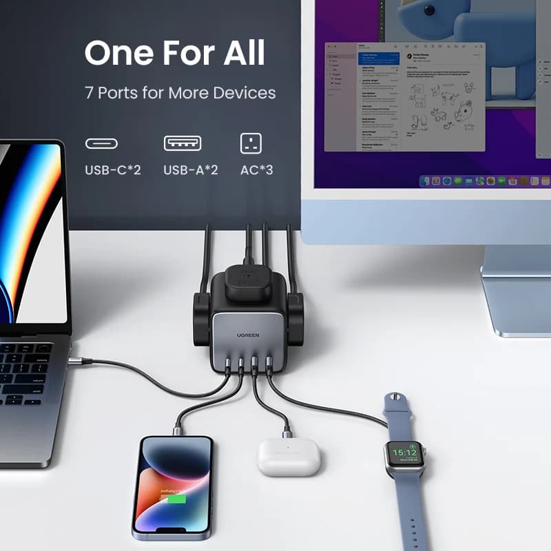 65W GaN Desktop Charging Station with USB-C