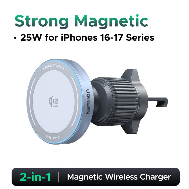 Qi2.2 Magnetic Wireless Car Charger, 25W