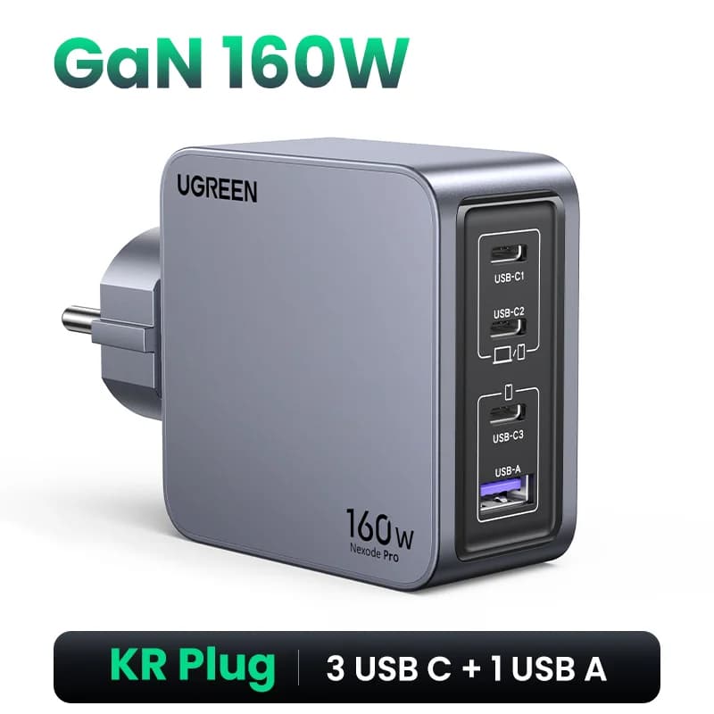 160W GaN USB-C Charger with Korean Plug