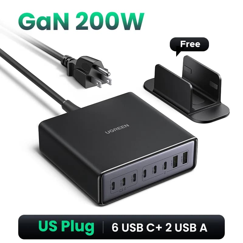 200W GaN Desktop Charger, US Plug