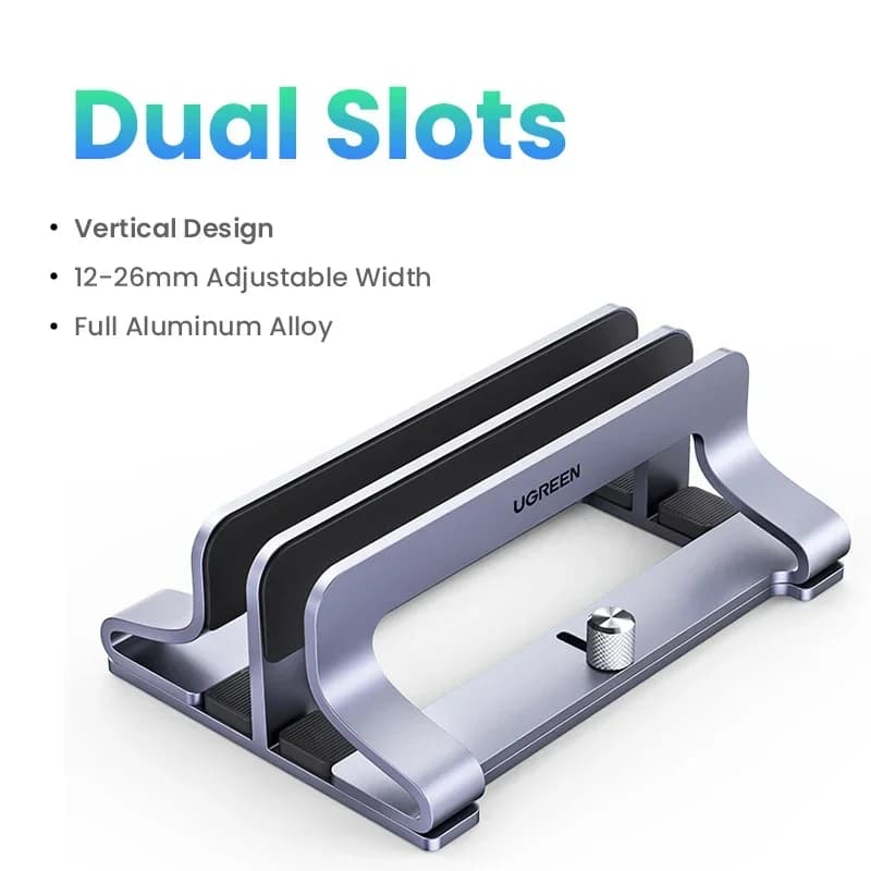 Vertical Aluminum Laptop Stand, Foldable Design