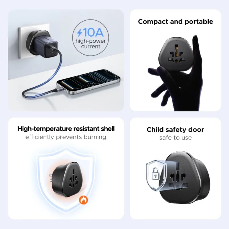 Universal Travel Adapter with Extension Socket