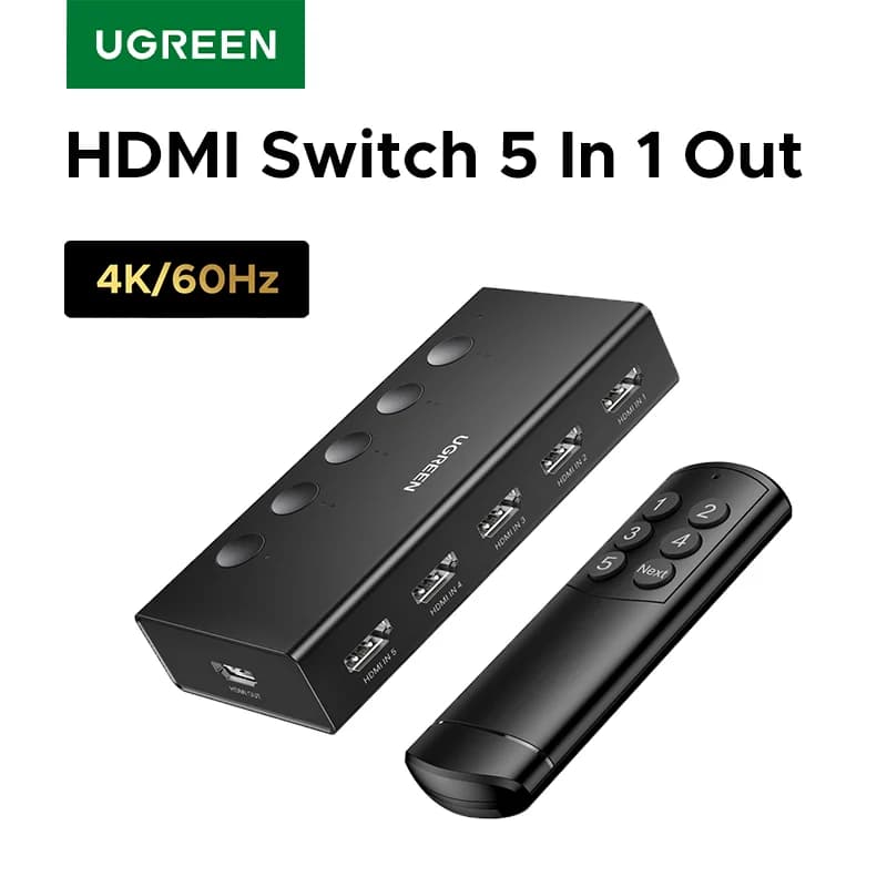 5-Port 4K HDMI Switcher with Remote