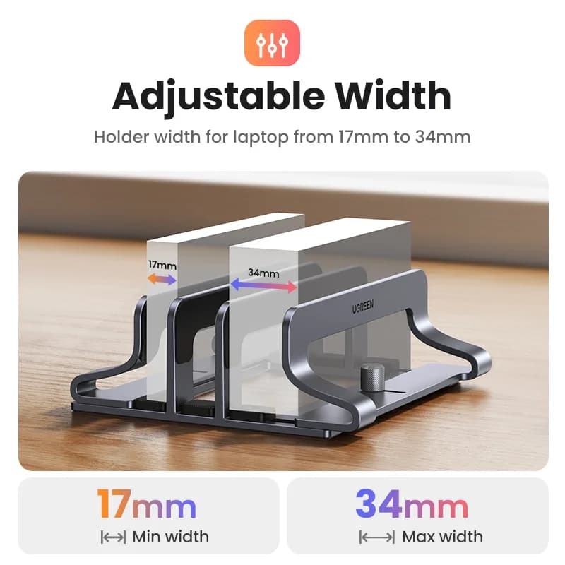 Triple-Slot Vertical Aluminum Laptop Stand