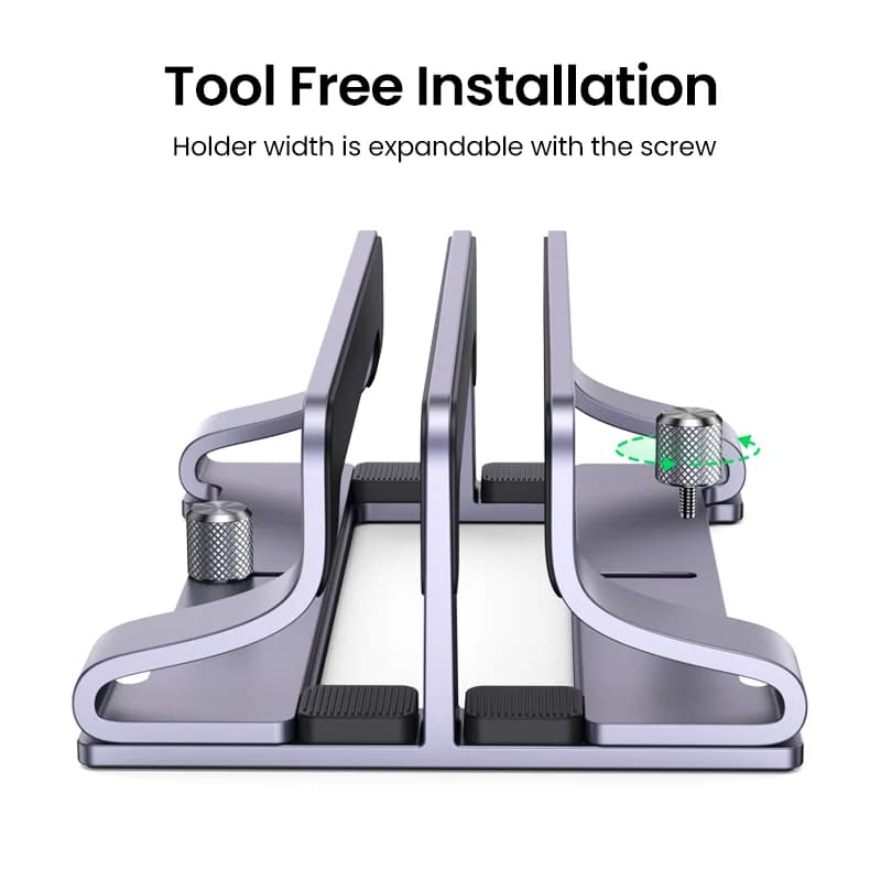 Vertical Aluminum Laptop Stand, Foldable Design