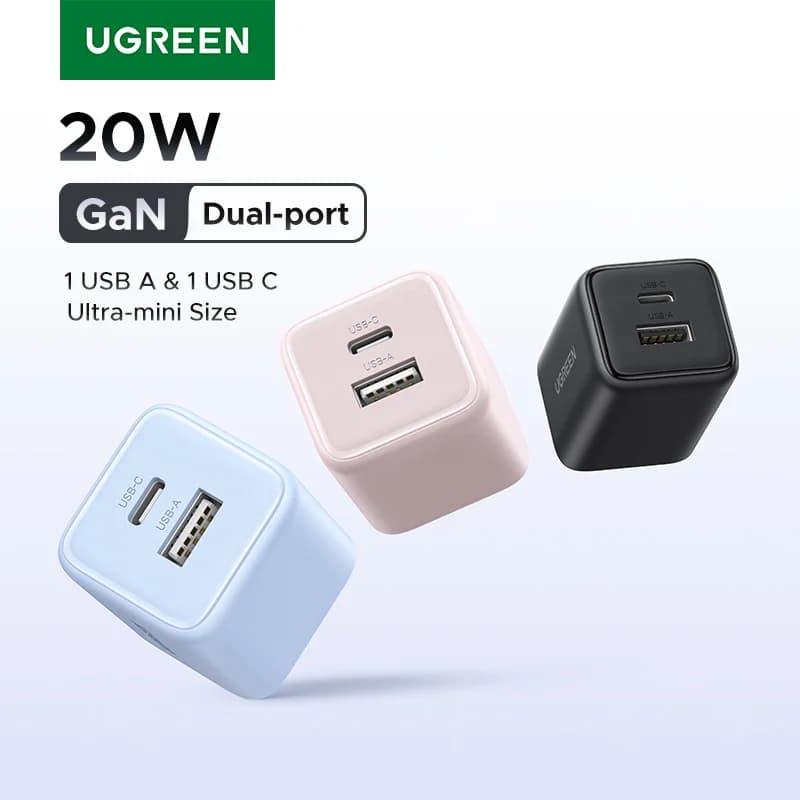20W GaN USB-C Wall Charger, US Plug