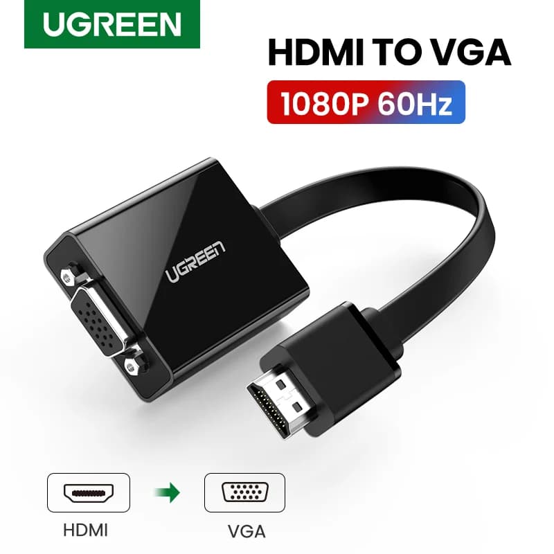 HDMI to VGA Adapter with 3.5mm Audio, 1080P