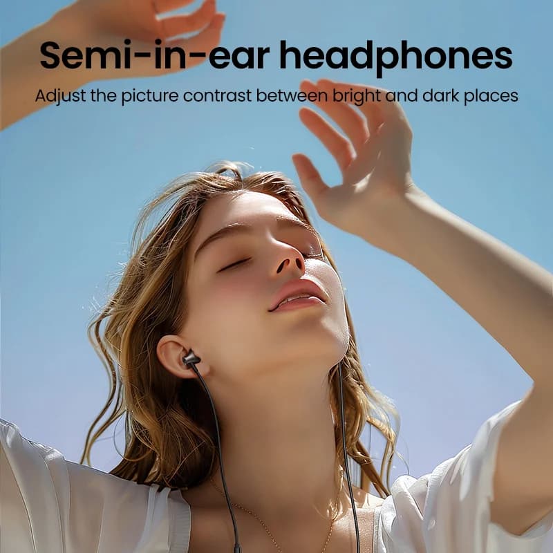 Semi-Open Wired Earbuds with 3.5mm Jack and Mic