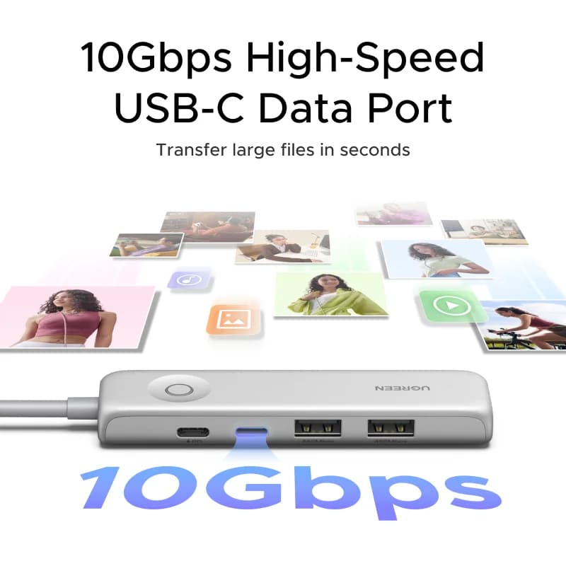 USB-C Hub with 4K HDMI, 10Gbps Data, and Screen Lock