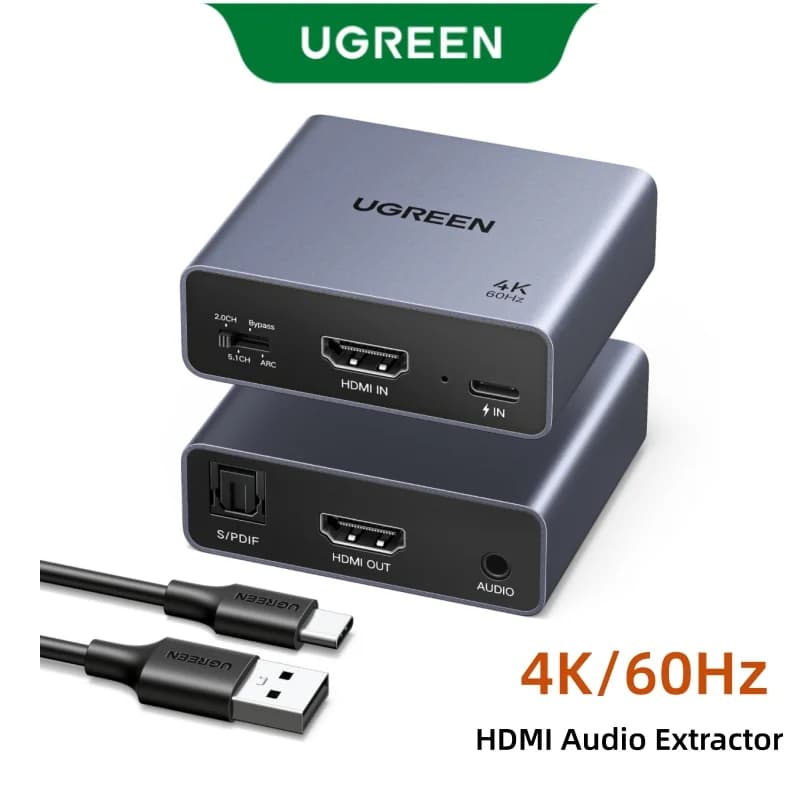 4K 60Hz HDMI Audio Extractor, Optical and 3.5mm