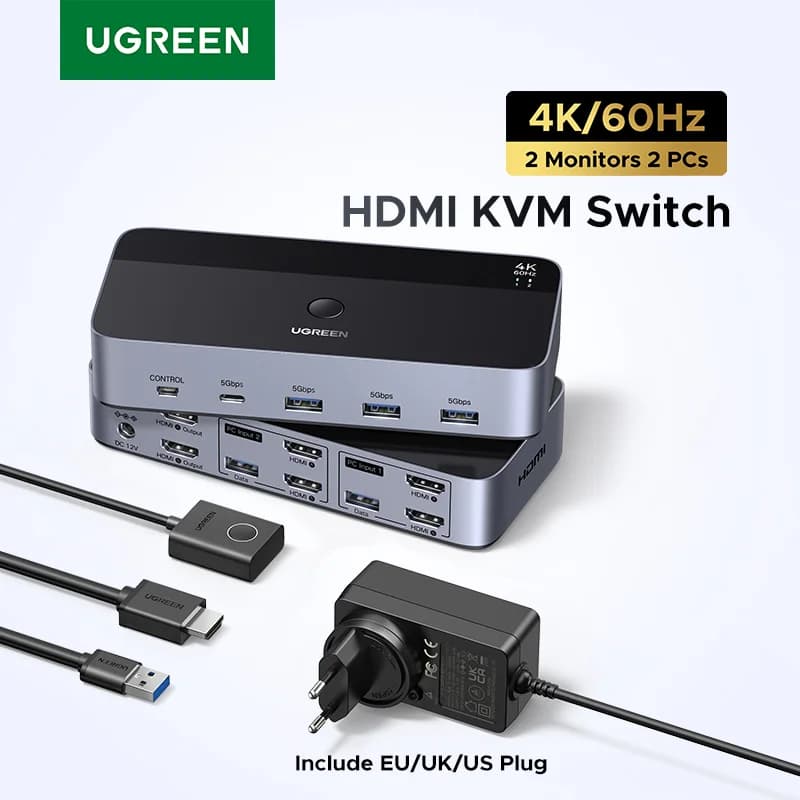 Dual Monitor KVM Switch with HDMI and USB-C