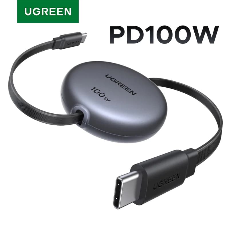 Retractable 100W USB-C to USB-C Charging Cable
