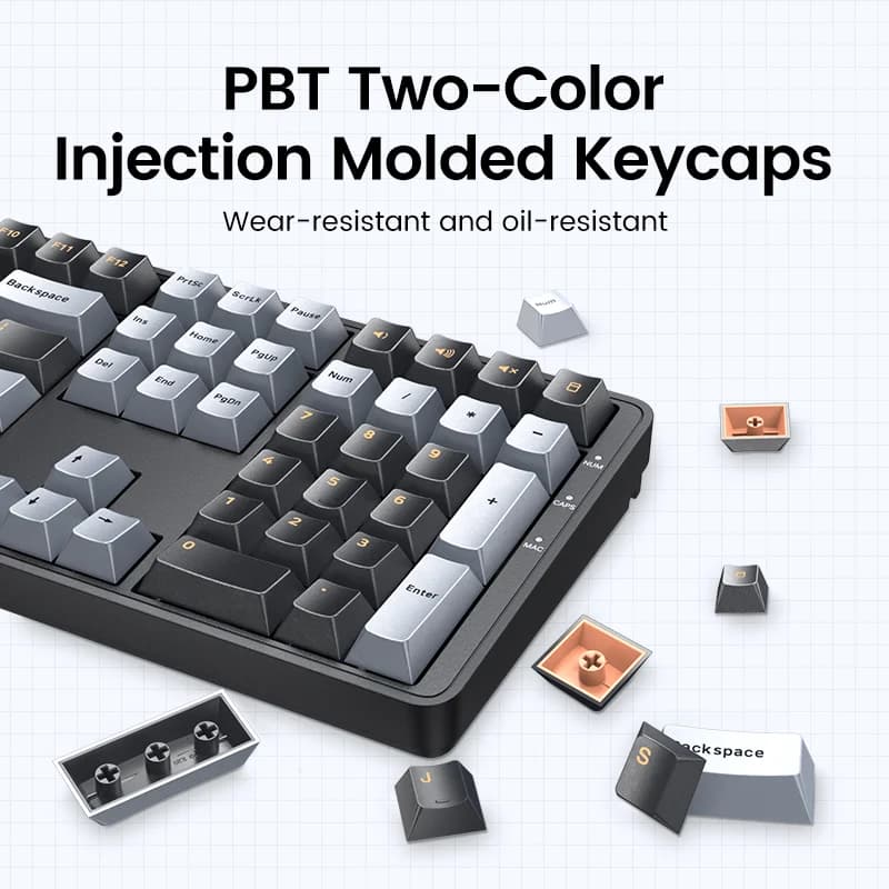 108-Key Wired Mechanical Keyboard, Red Switch