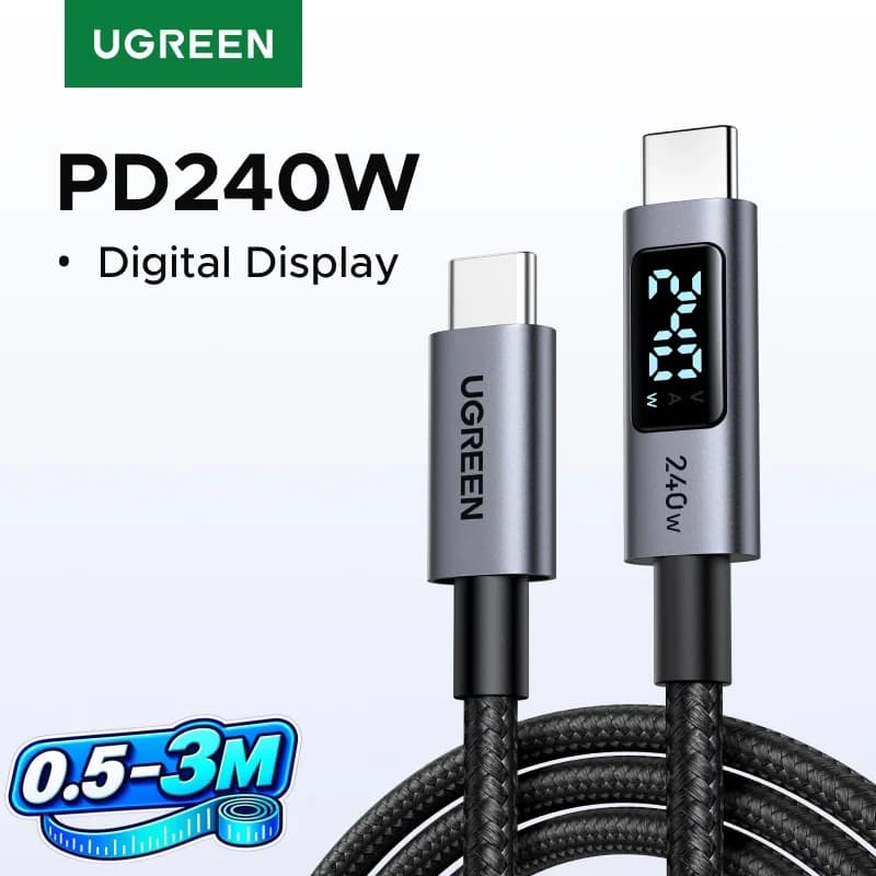 USB-C to USB-C Cable, 240W PD3.1, Digital Display