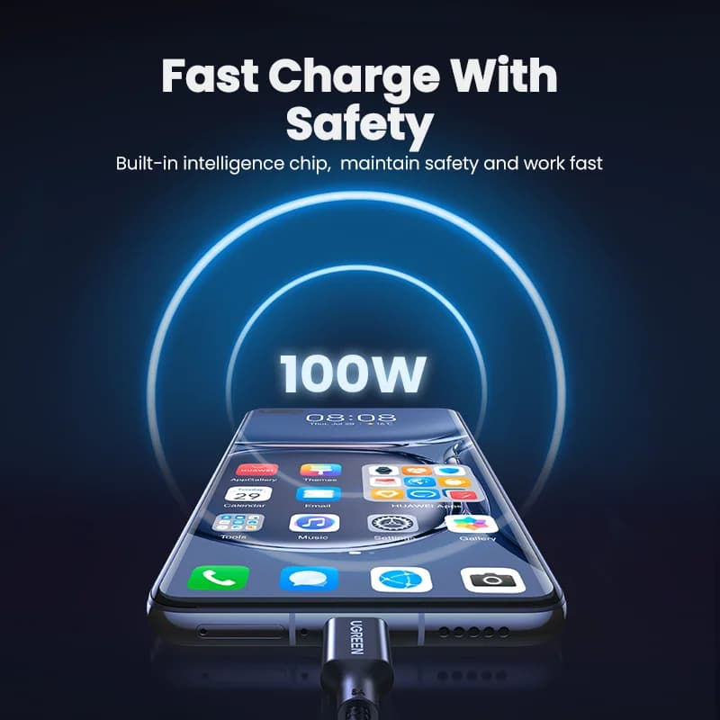 100W USB-A to USB-C Super Charge Cable