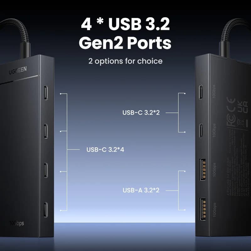 USB-C Hub 4-Port 10Gbps Type-C Adapter