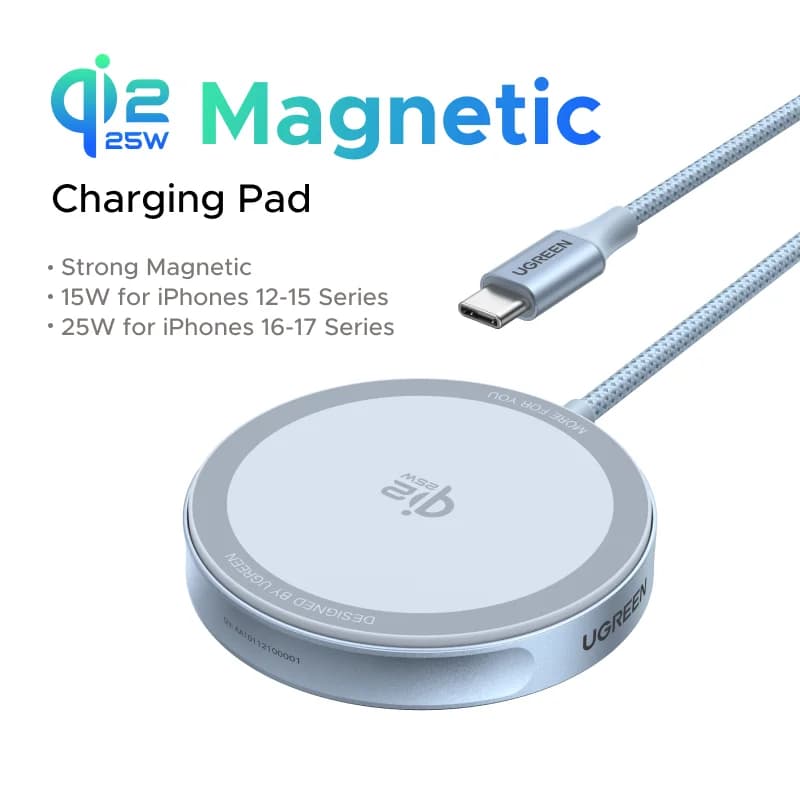 Qi2 Magnetic Wireless Charging Pad with Stand, 25W