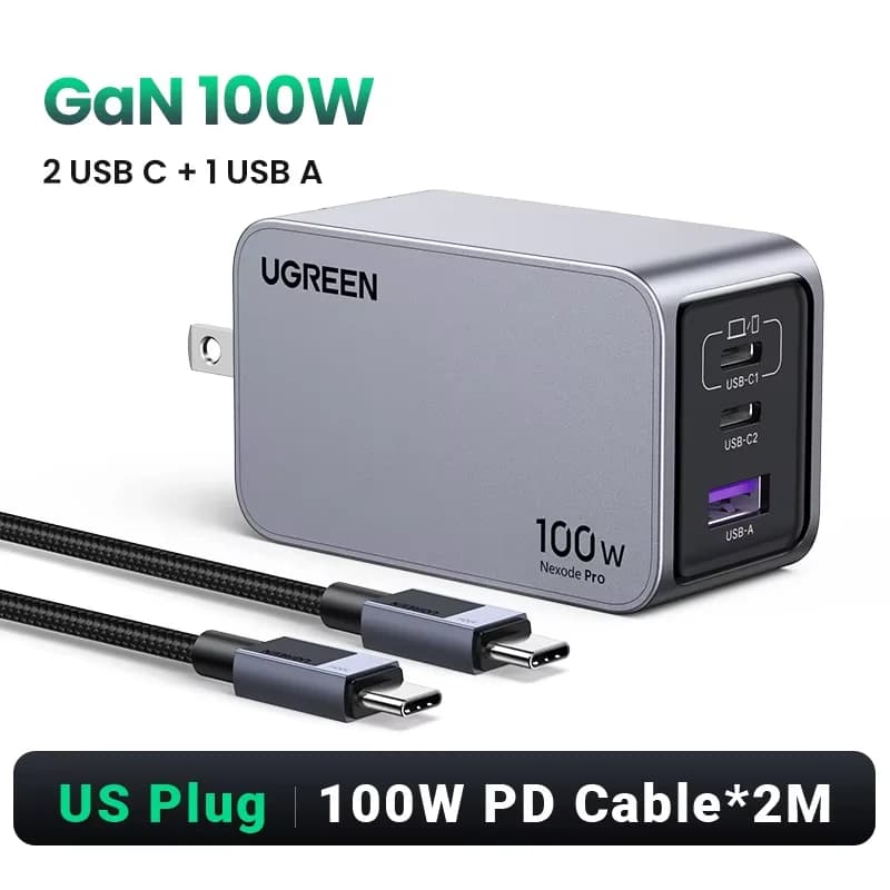 100W GaN USB-C Wall Charger, QC4.0
