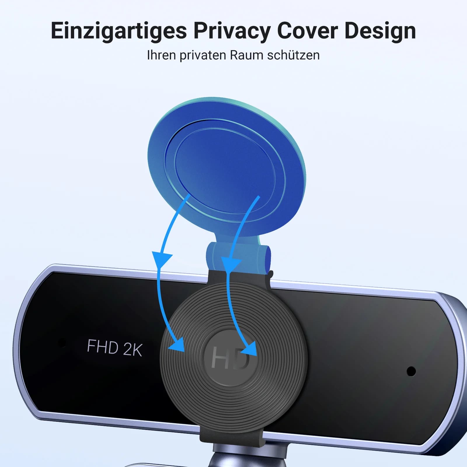 2K HD USB Webcam with Dual Microphones