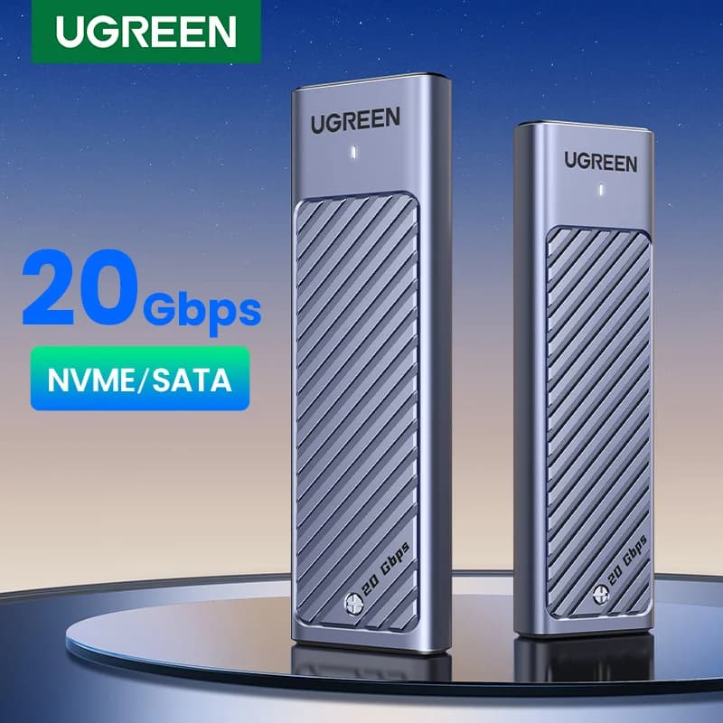 M.2 NVMe/SATA SSD Enclosure, 20Gbps USB-C
