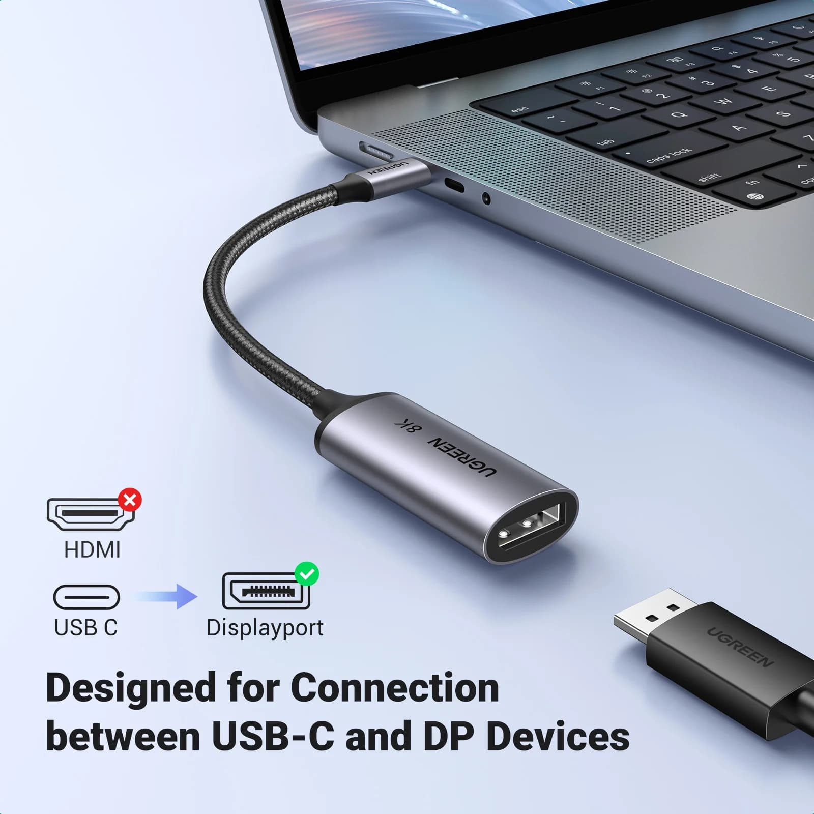 USB-C to 8K DisplayPort 1.4 Adapter Cable
