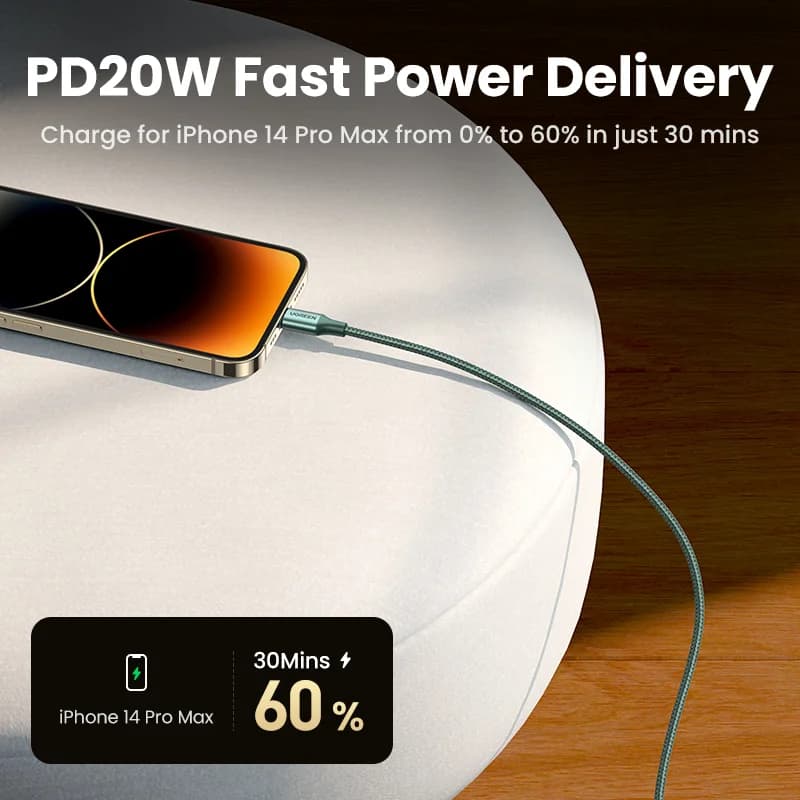 MFi USB-C to Lightning Cable, 20W PD Fast Charging