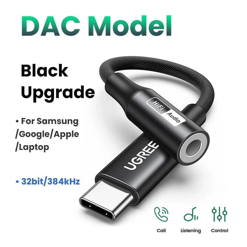 USB-C to 3.5mm AUX Audio Adapter with DAC Chip