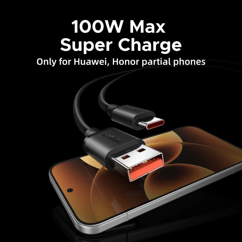 100W SCP Fast Charging USB-C Cable for Huawei and Honor