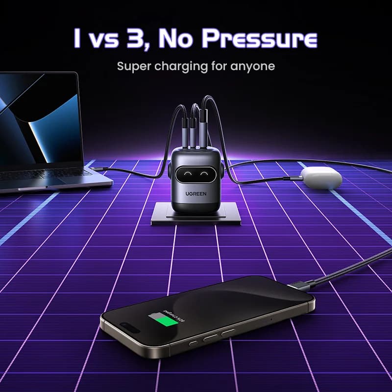 65W GaN Fast Charger, Robot Design, US Plug