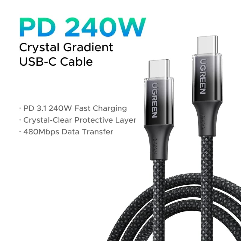 240W USB-C Braided Fast Charging Cable
