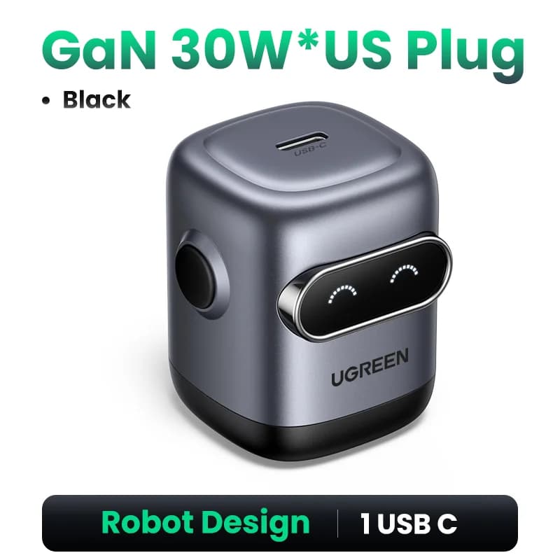 65W GaN Fast Charger, Robot Design, US Plug