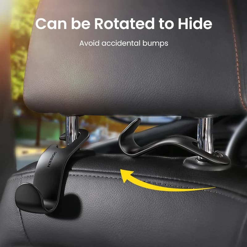 2-Pack Adjustable Car Backseat Headrest Hooks